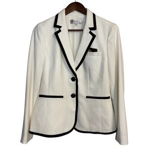 NEW Kasper blazer women's 6 vanilla ice black trim career business office work